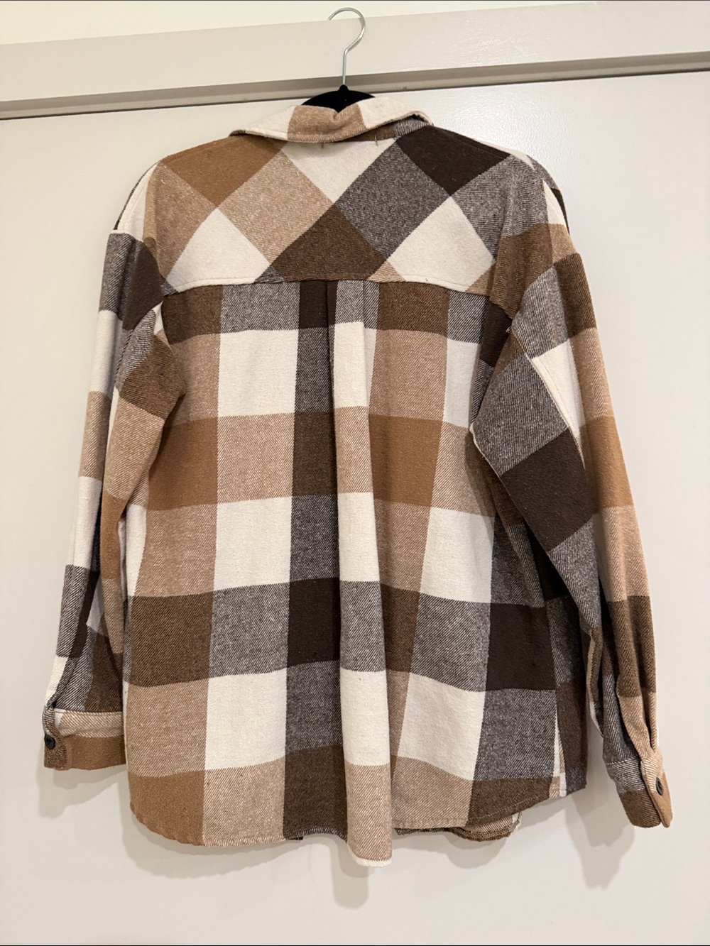 Plaid Button-Front Shacket - Picture 4 of 4